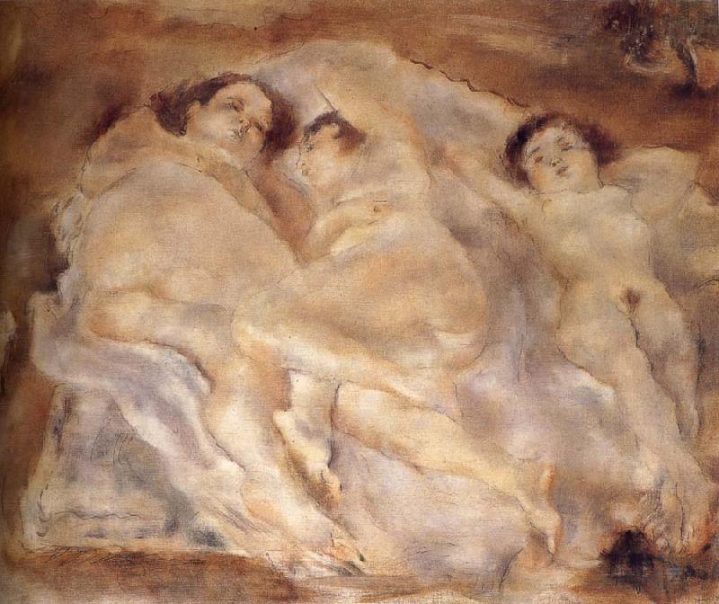 Jules Pascin Three nude lade of lie France oil painting art